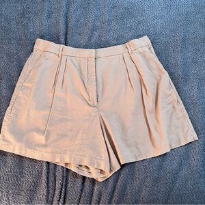 Abercrombie & Fitch High Waist Linen Blend Shorts